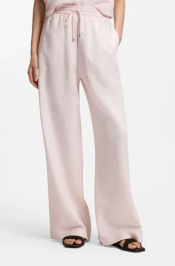 Wide-leg trousers with elasticated waistband