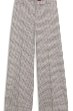 Wide-leg trousers with micro check