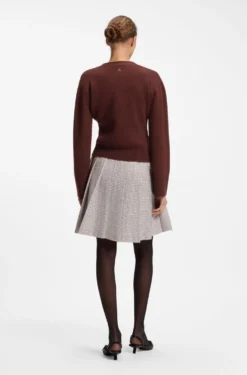 Wool-blend cardigan with logo rivet