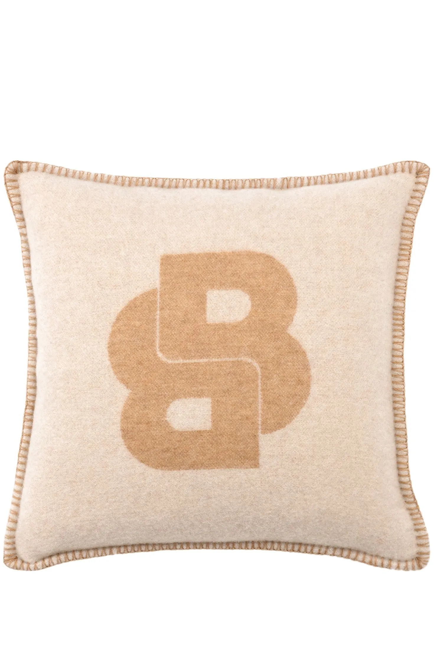 Wool-blend cushion cover with Double B monogram