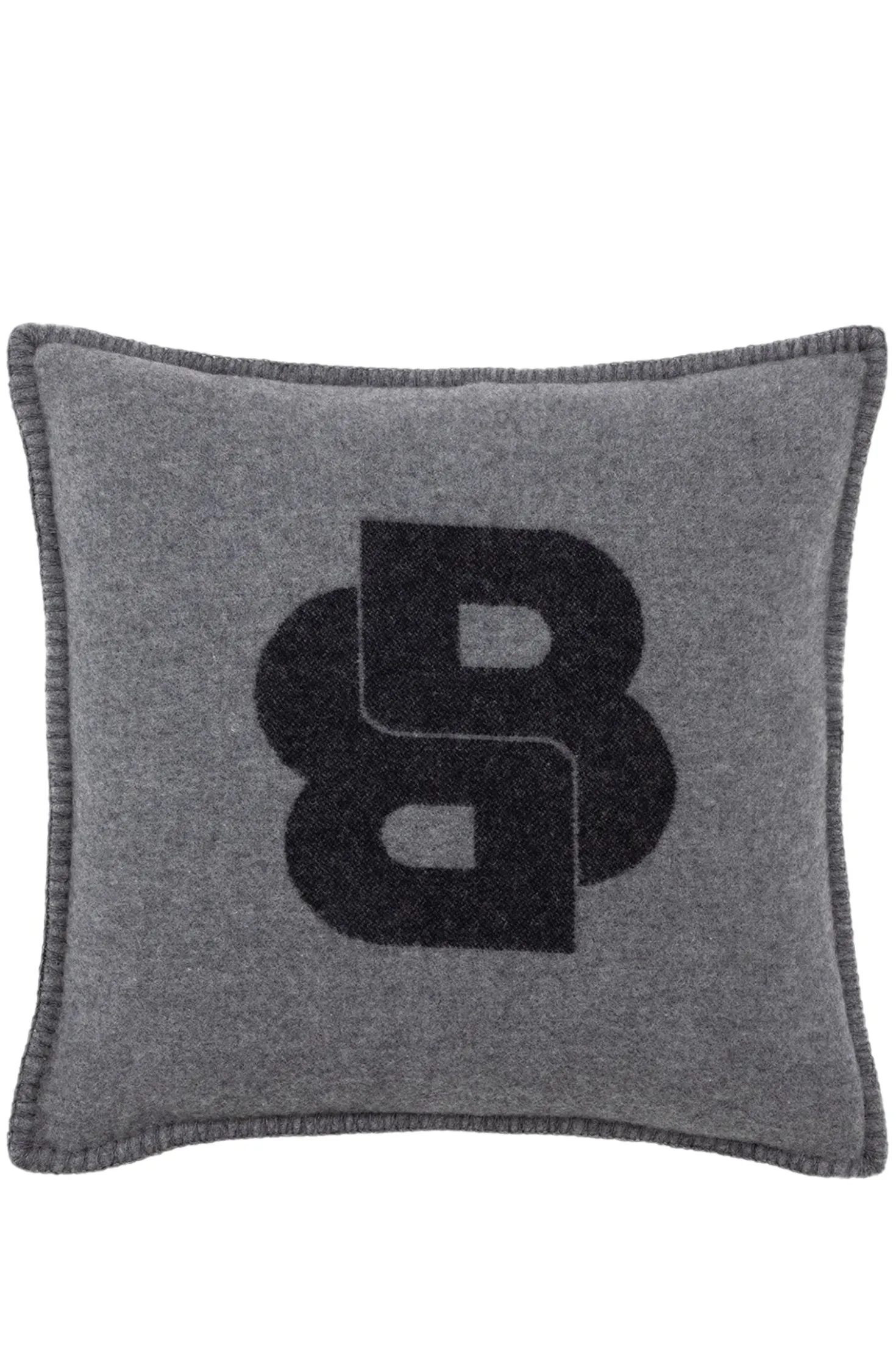 Wool-blend cushion cover with Double B monogram