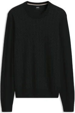 Wool-blend sweater with a textured front