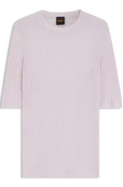 Wool-blend sweater with ribbed knit