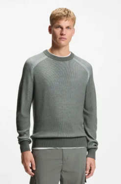 Wool-blend sweater with ribbed knit