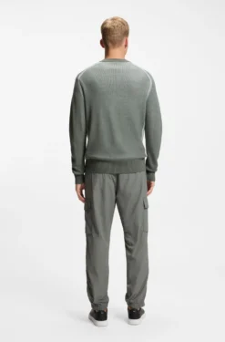 Wool-blend sweater with ribbed knit