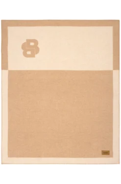 Wool-blend throw with Double B monogram