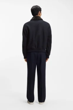 Wool-cashmere coat with faux-fur collar