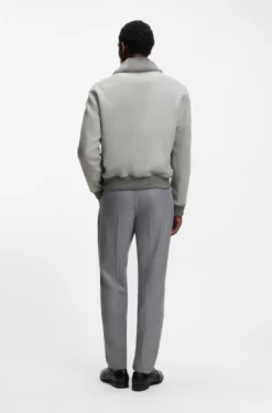 Wool-cashmere coat with faux-fur collar