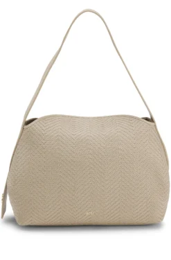 Woven shoulder bag with Double B monogram