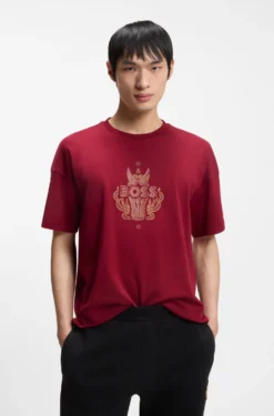 Year of the Horse Cotton-jersey T-shirt with logo artwork