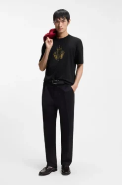 Year of the Horse Cotton-jersey T-shirt with logo artwork