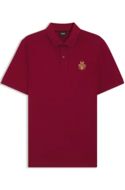 Year of the Horse Cotton-piqué polo shirt with logo artwork