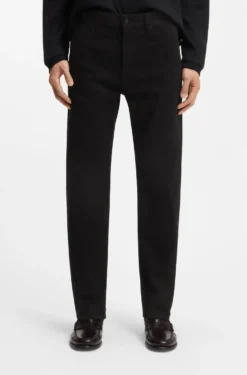 Year of the Horse Tapered-fit jeans in laser-patterned black denim