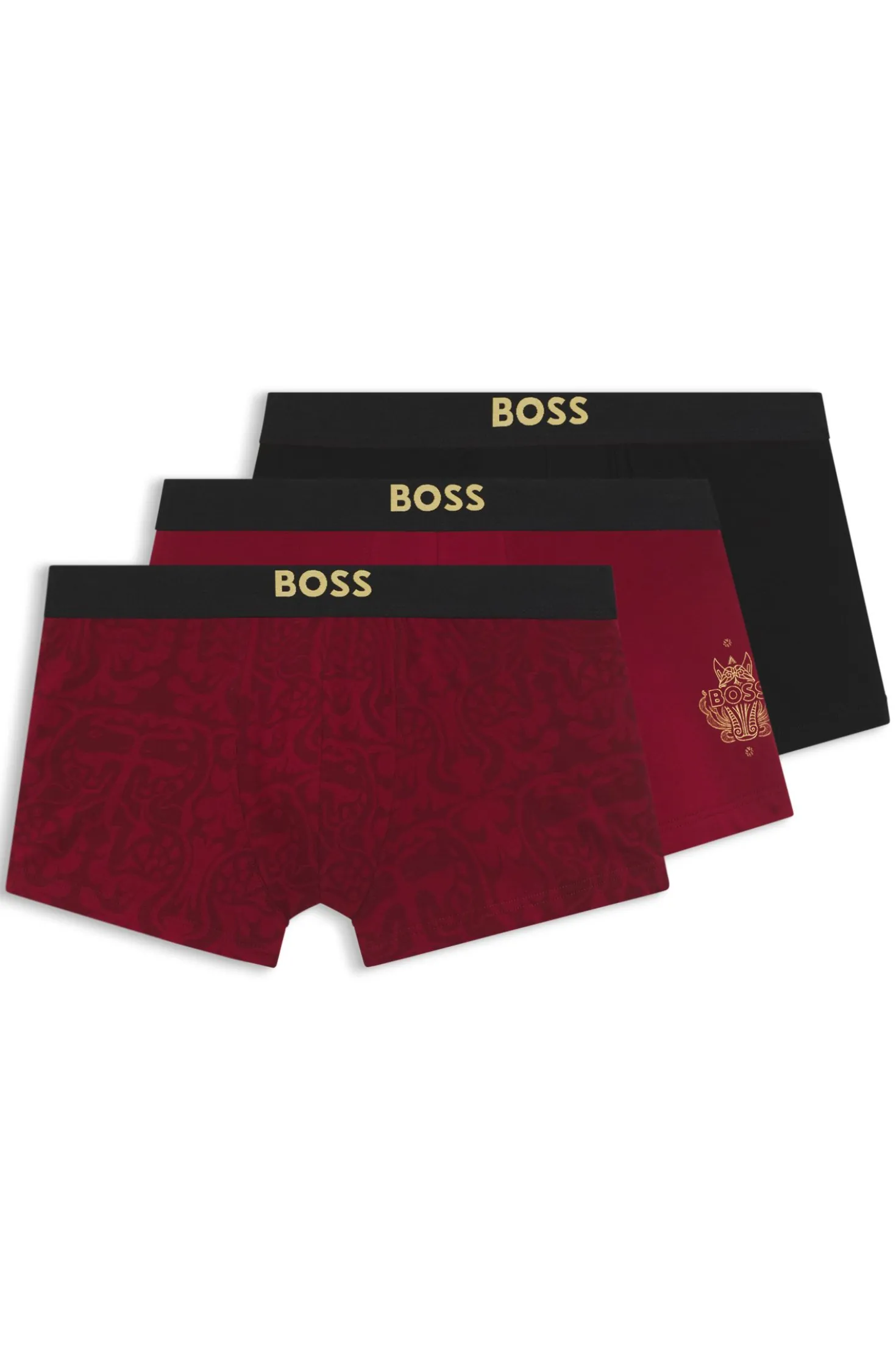 Year of the Horse Three-pack of stretch-cotton trunks