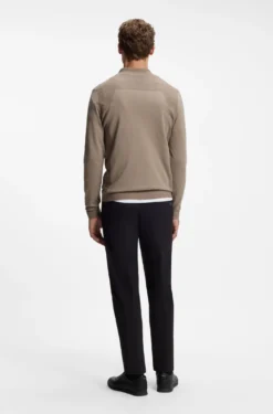 Zip-neck sweater in a cotton blend