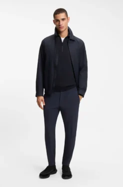 Zip-neck sweater in a cotton blend