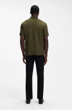 Zip-placket piqué polo shirt