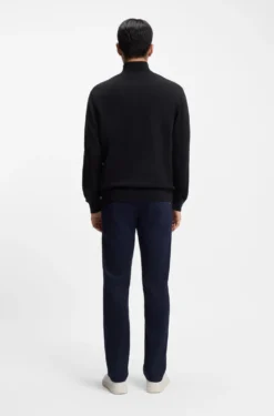 Zip-through cotton cardigan with logo detail