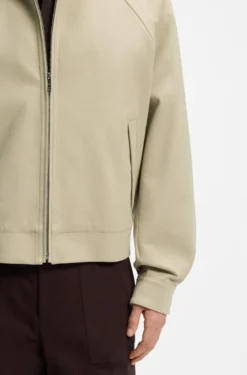 Zip-up bomber jacket in stretch cotton