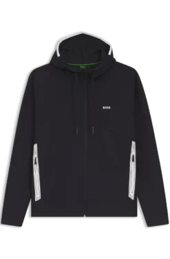 Zip-up hoodie in a cotton blend with contrasting details