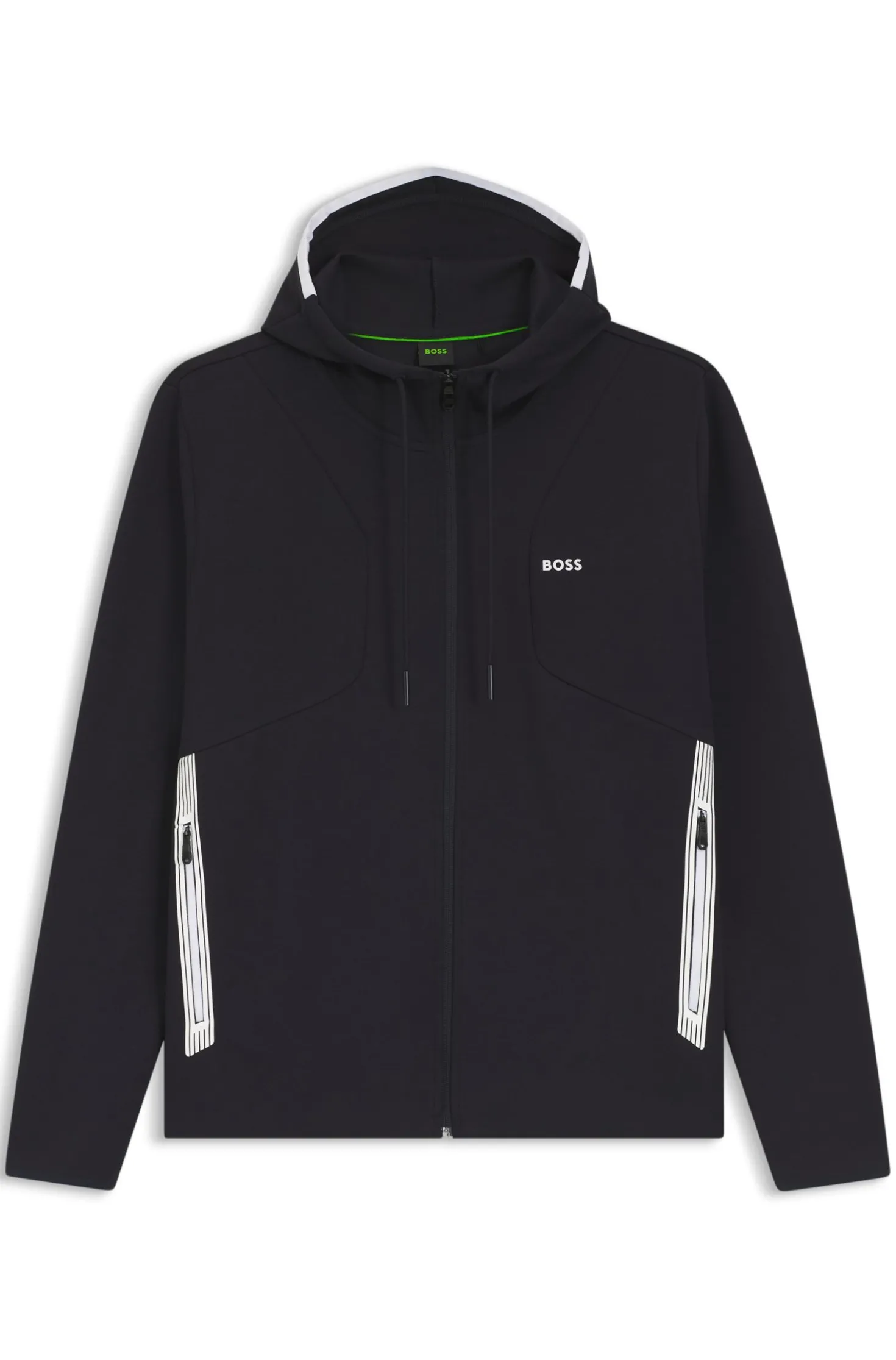 Zip-up hoodie in a cotton blend with contrasting details