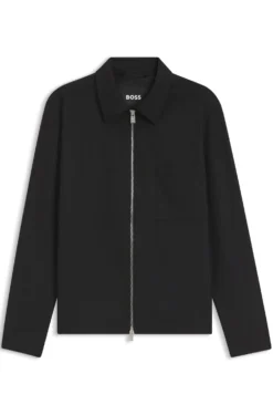 Zip-up jacket in virgin wool
