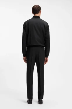 Zip-up jacket in virgin-wool serge