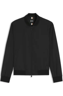 Zip-up jacket in virgin-wool serge