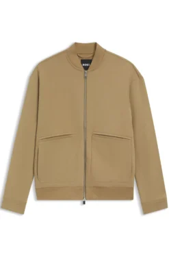 Zip-up sweatshirt in a peached cotton blend